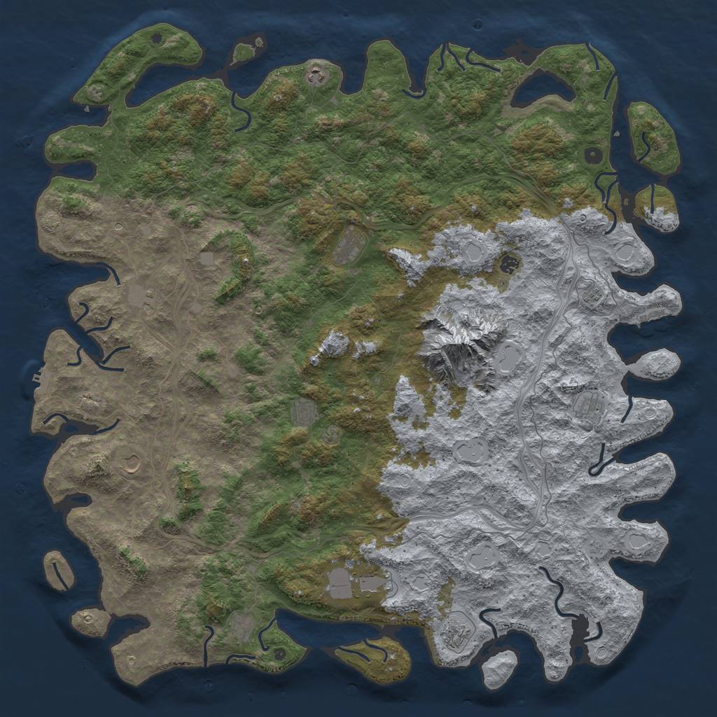 Rust Map: Procedural Map, Size: 6000, Seed: 104336275, 19 Monuments