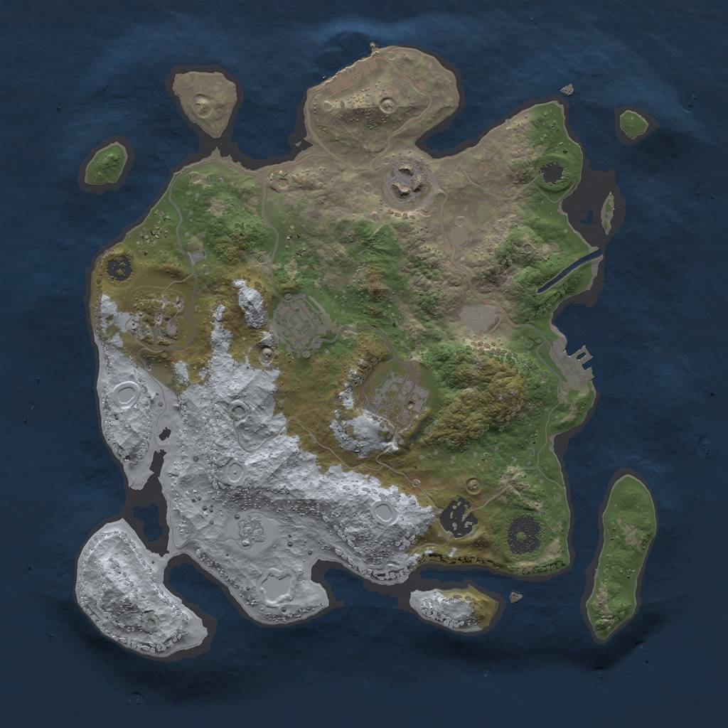 Rust Map: Procedural Map, Size: 3000, Seed: 13959, 11 Monuments
