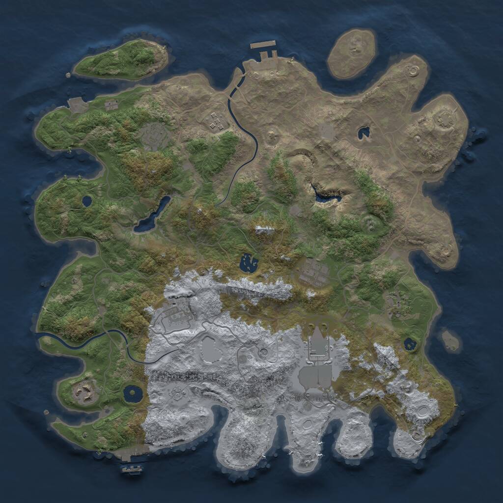 Rust Map: Procedural Map, Size: 4000, Seed: 216846584, 14 Monuments
