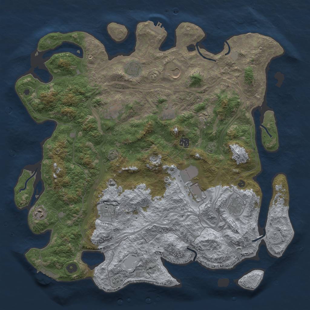 Rust Map: Procedural Map, Size: 4500, Seed: 7738, 19 Monuments