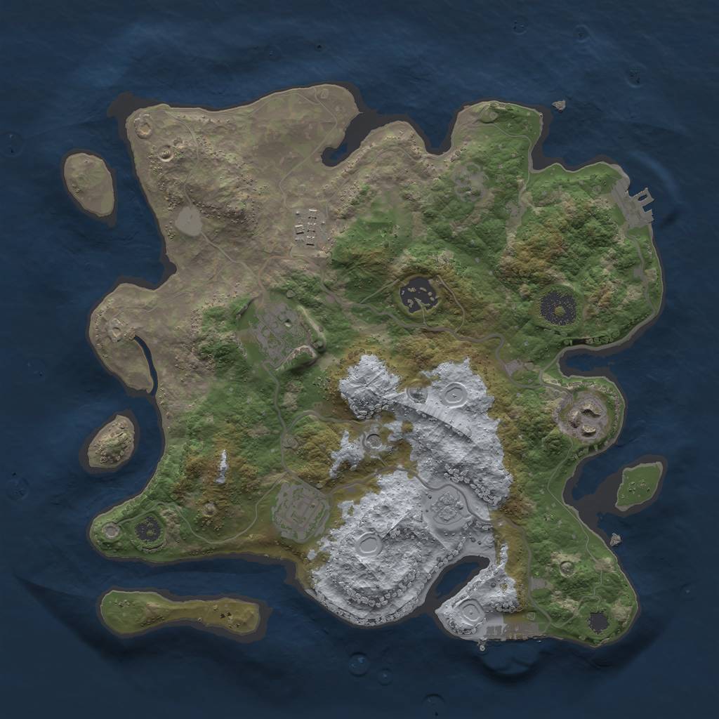 Rust Map: Procedural Map, Size: 3000, Seed: 321703922, 12 Monuments