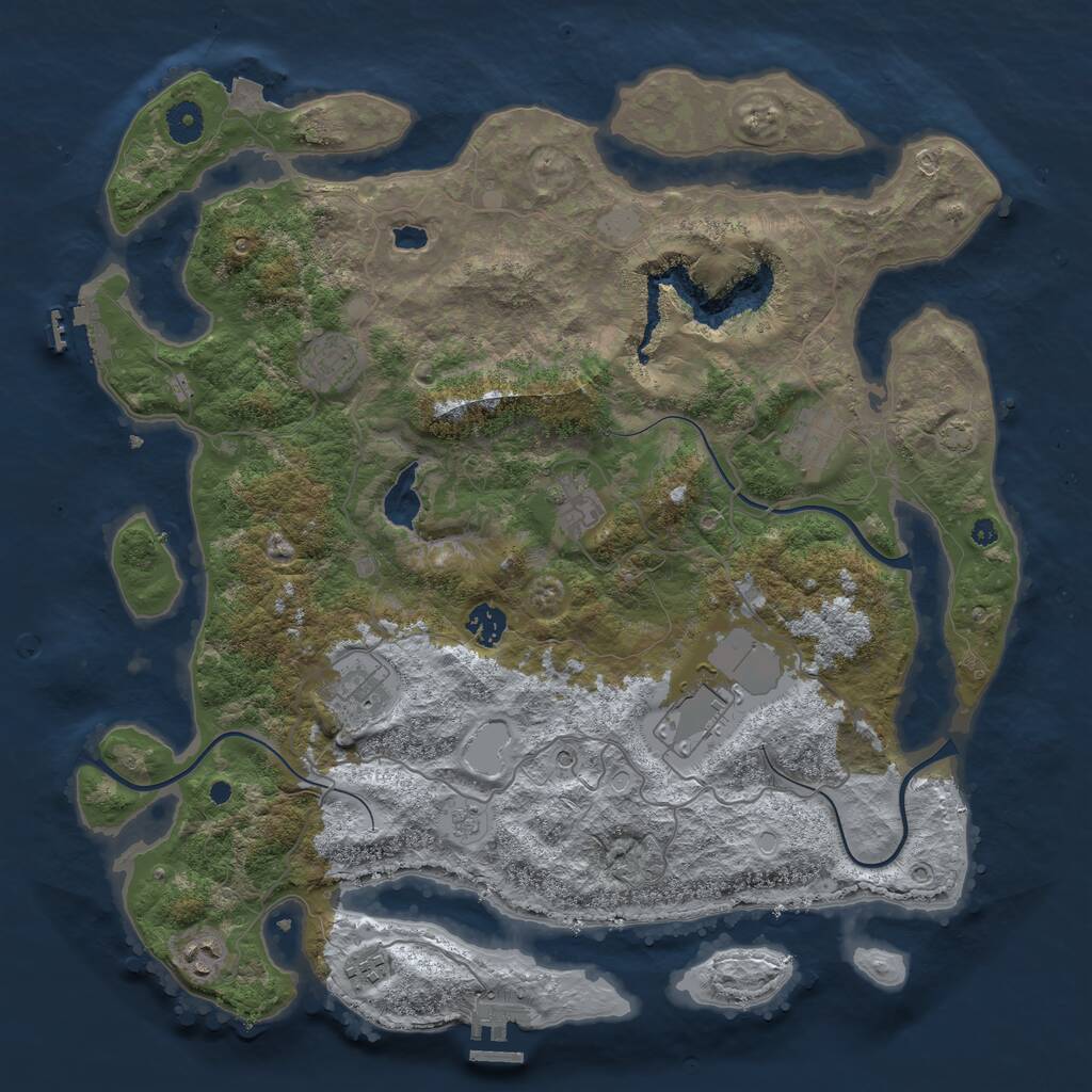 Rust Map: Procedural Map, Size: 4096, Seed: 259956550, 14 Monuments