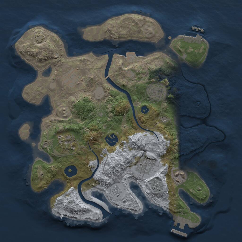 Rust Map: Procedural Map, Size: 3000, Seed: 164697020, 13 Monuments