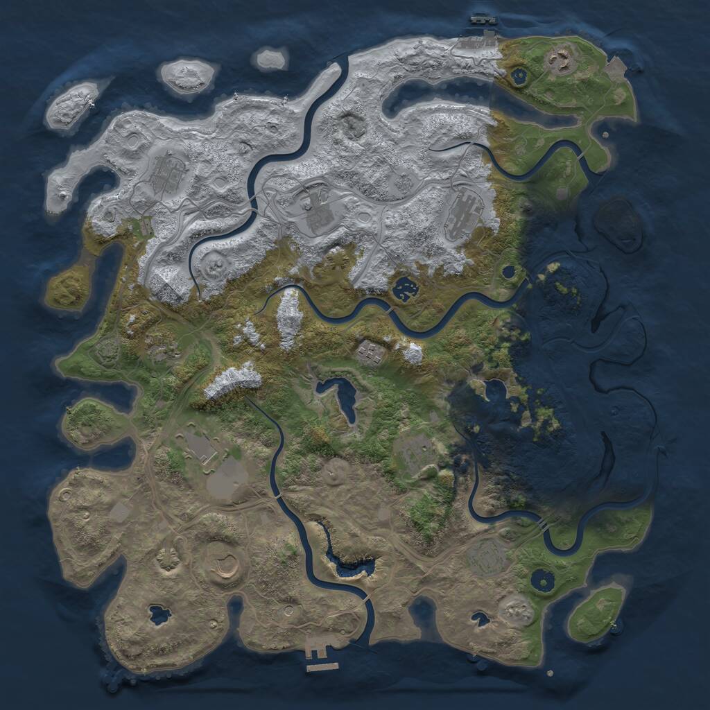 Rust Map: Procedural Map, Size: 4500, Seed: 67952, 17 Monuments