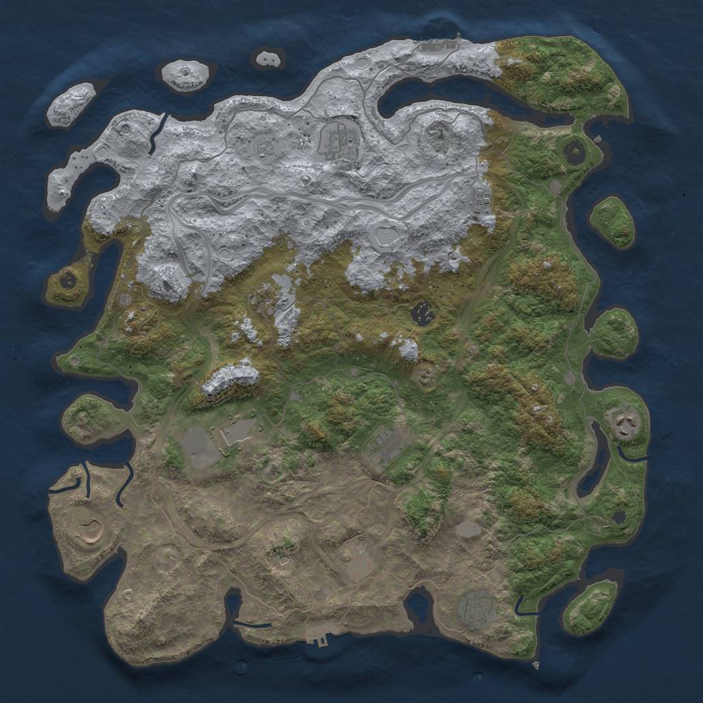 Rust Map: Procedural Map, Size: 4500, Seed: 67952, 17 Monuments