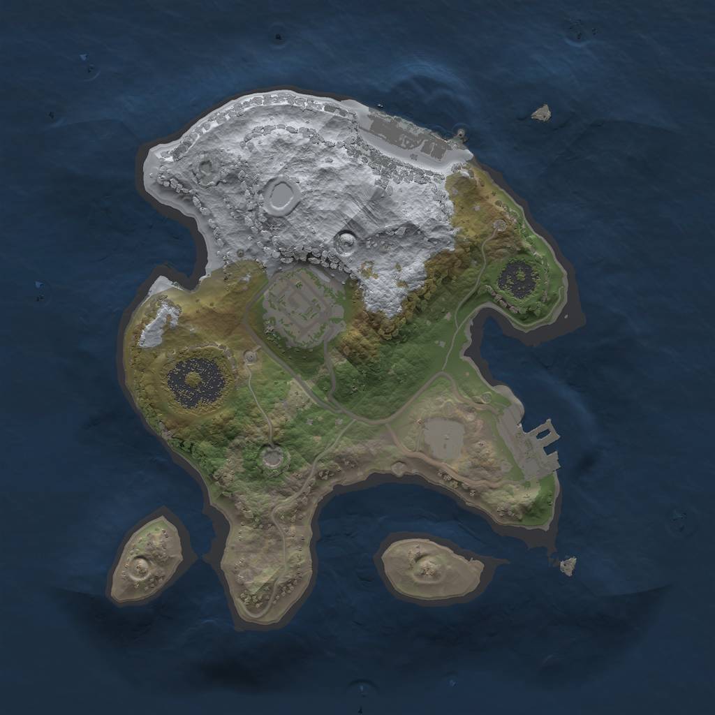 Rust Map: Procedural Map, Size: 2000, Seed: 702494737, 6 Monuments