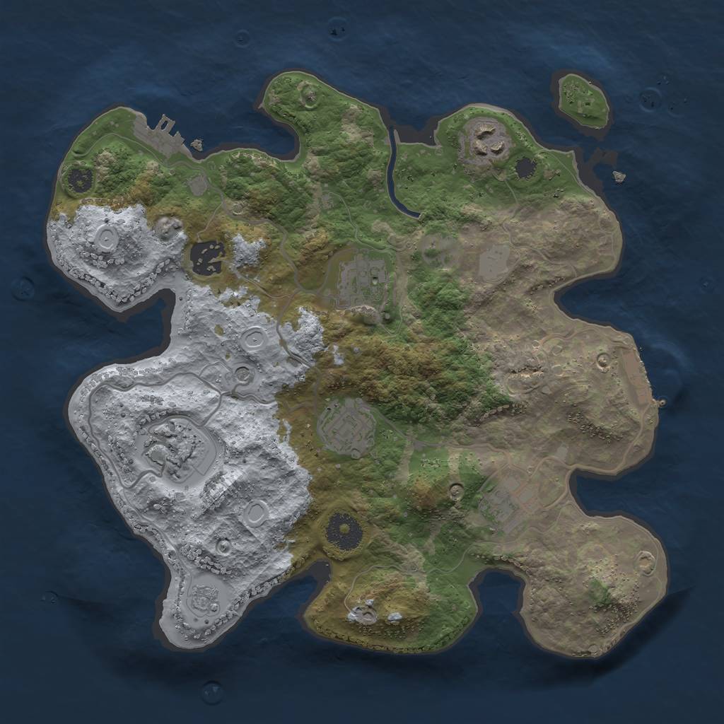 Rust Map: Procedural Map, Size: 3000, Seed: 1627357276, 13 Monuments
