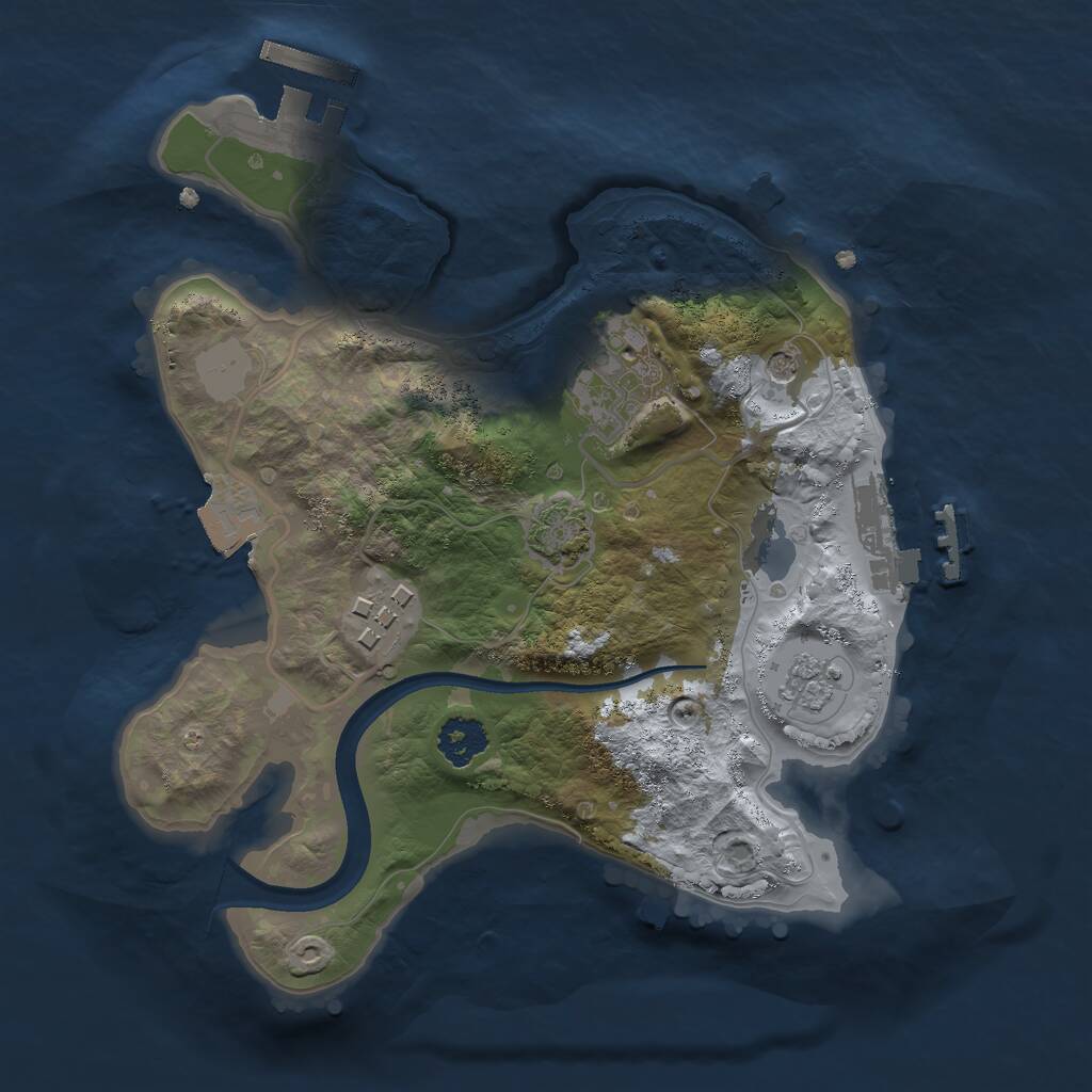 Rust Map: Procedural Map, Size: 2250, Seed: 14, 8 Monuments