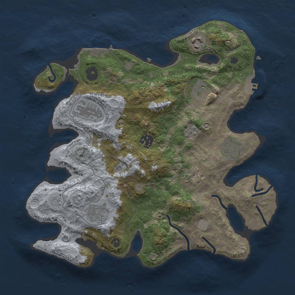 Rust Map: Procedural Map, Size: 3300, Seed: 564447321, 15 Monuments