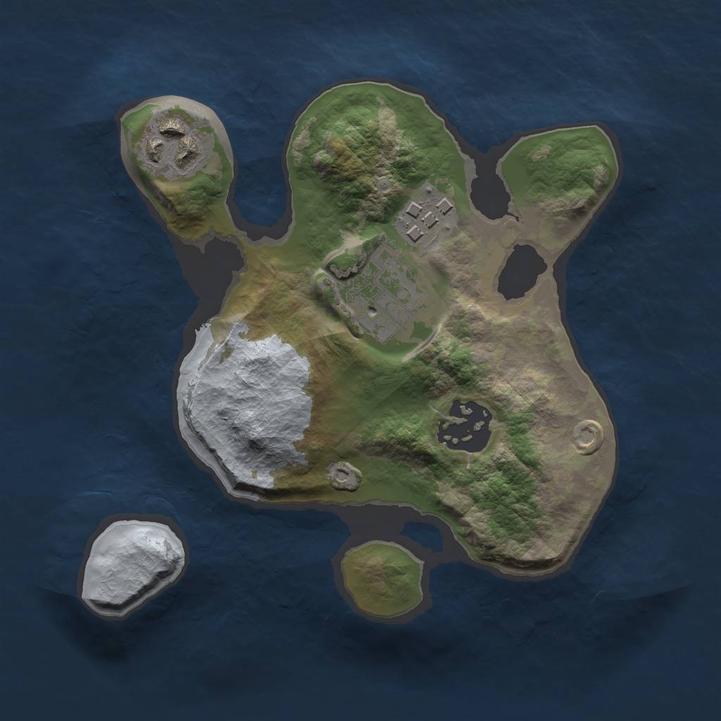 Rust Map: Barren, Size: 2000, Seed: 596100760, 6 Monuments