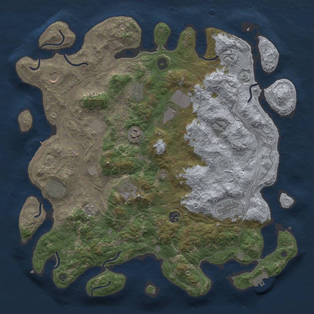 Rust Map: Procedural Map, Size: 4250, Seed: 132928757, 18 Monuments
