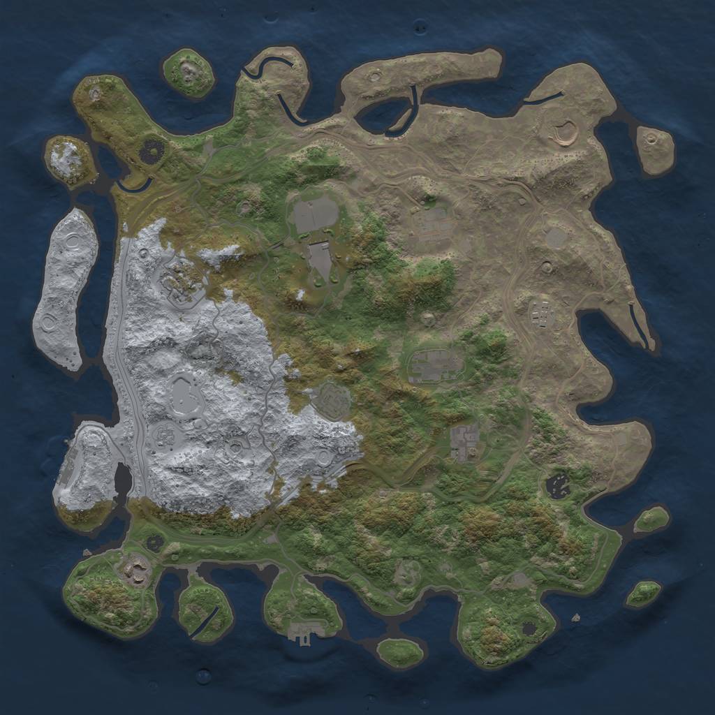Rust Map: Procedural Map, Size: 4250, Seed: 949994044, 17 Monuments
