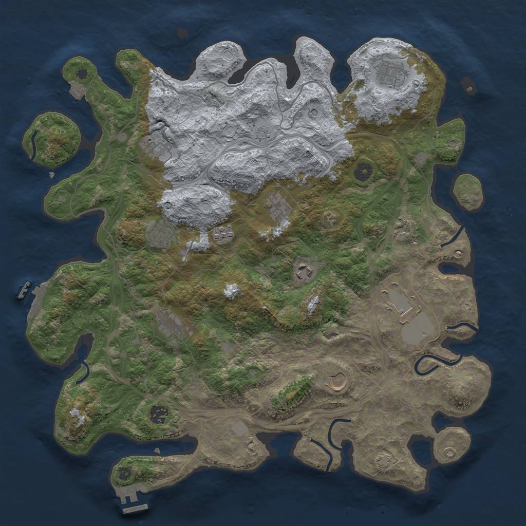 Rust Map: Procedural Map, Size: 4250, Seed: 41071, 19 Monuments