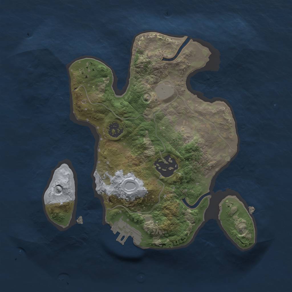 Rust Map: Procedural Map, Size: 2000, Seed: 798384877, 5 Monuments