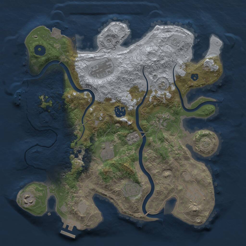 Rust Map: Procedural Map, Size: 3250, Seed: 813154788, 14 Monuments