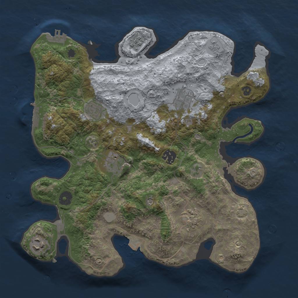Rust Map: Procedural Map, Size: 3250, Seed: 813154788, 15 Monuments