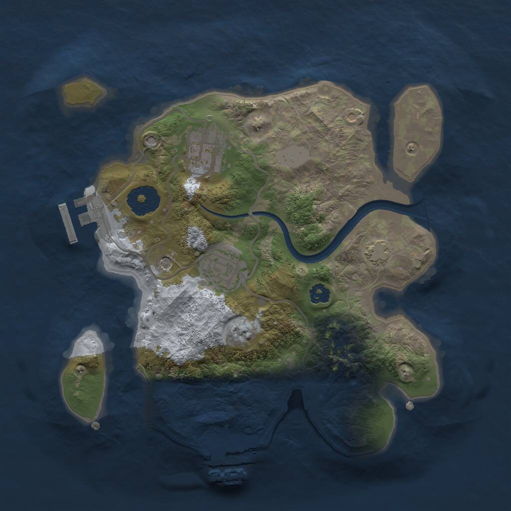 Rust Map: Procedural Map, Size: 2500, Seed: 798384877, 7 Monuments