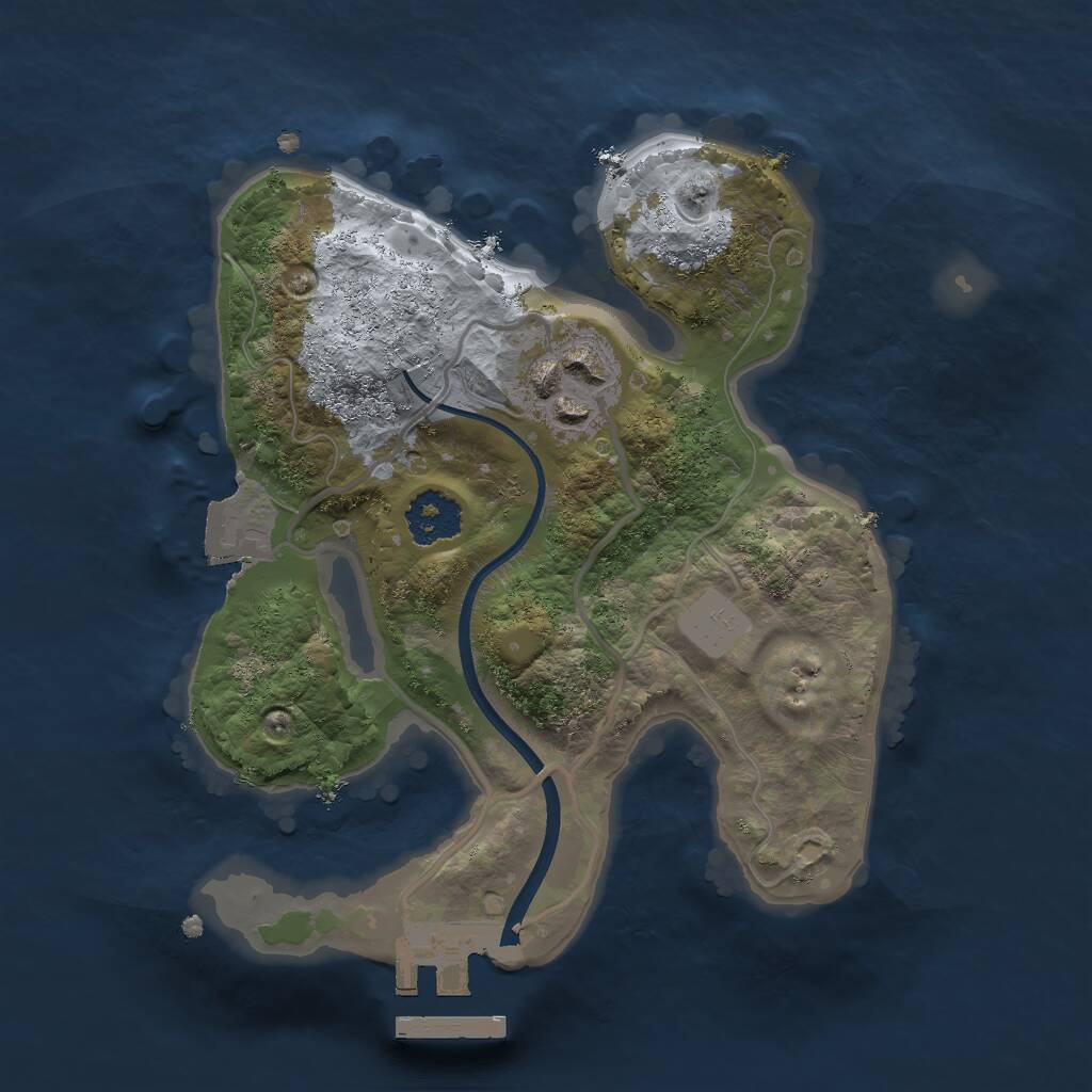 Rust Map: Procedural Map, Size: 2000, Seed: 230101, 3 Monuments