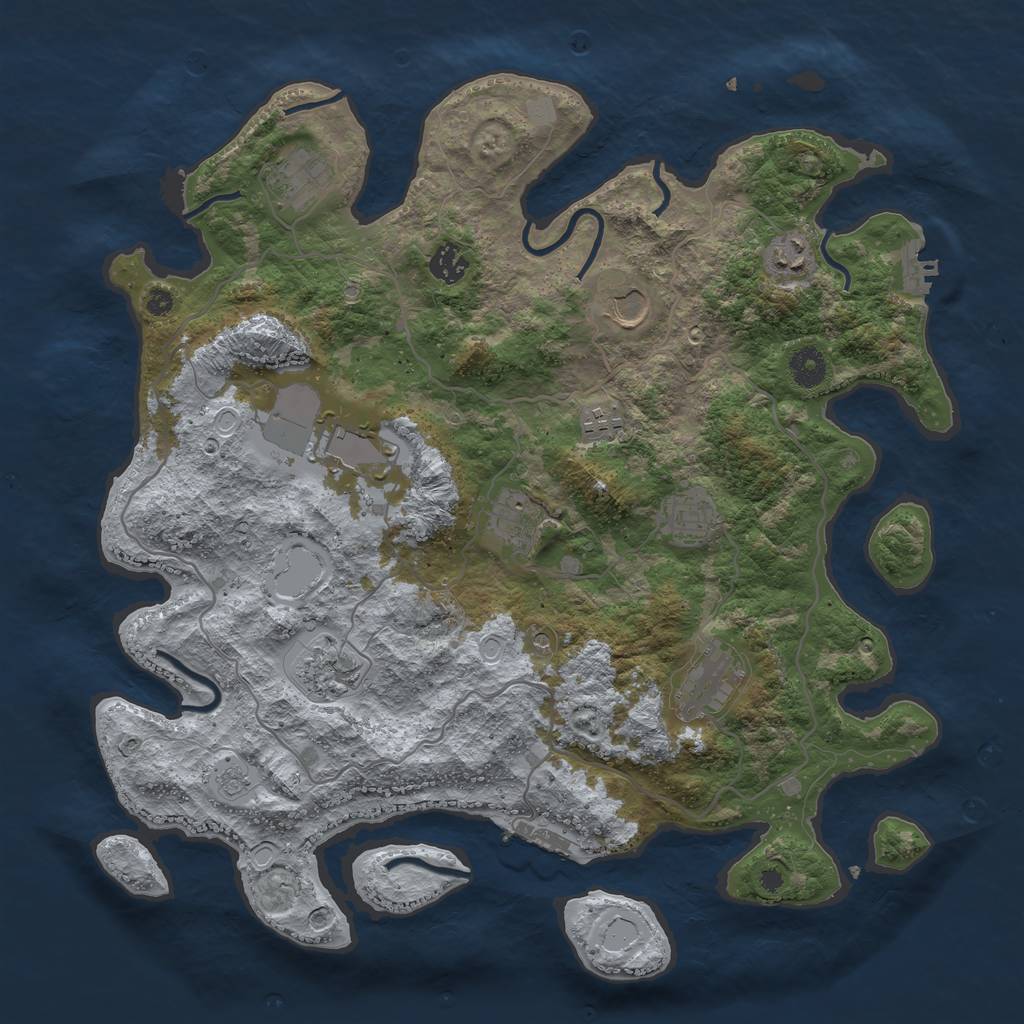 Rust Map: Procedural Map, Size: 4000, Seed: 4531367, 17 Monuments