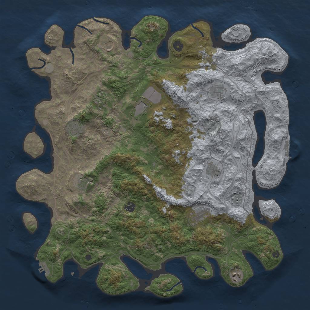 Rust Map: Procedural Map, Size: 4500, Seed: 98130376, 18 Monuments