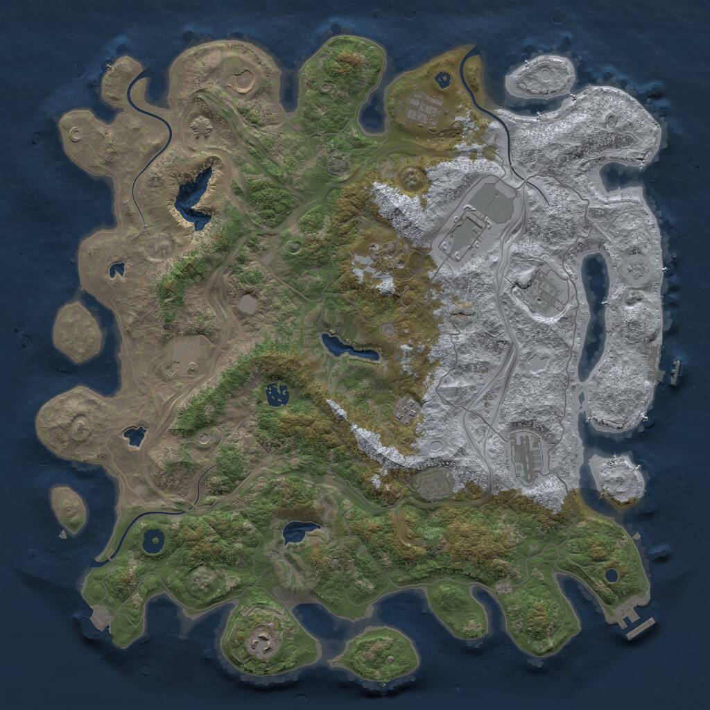 Rust Map: Procedural Map, Size: 4500, Seed: 98130376, 17 Monuments