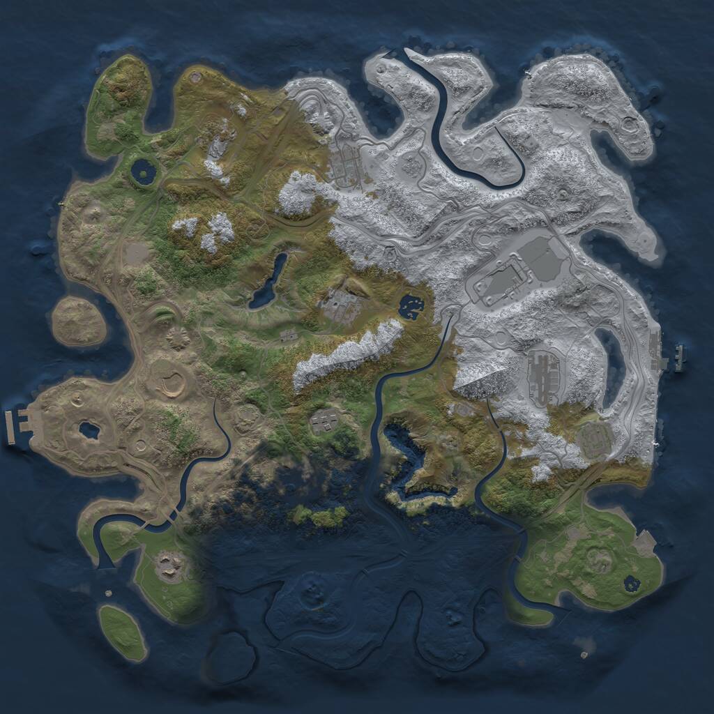 Rust Map: Procedural Map, Size: 4300, Seed: 526937134, 17 Monuments