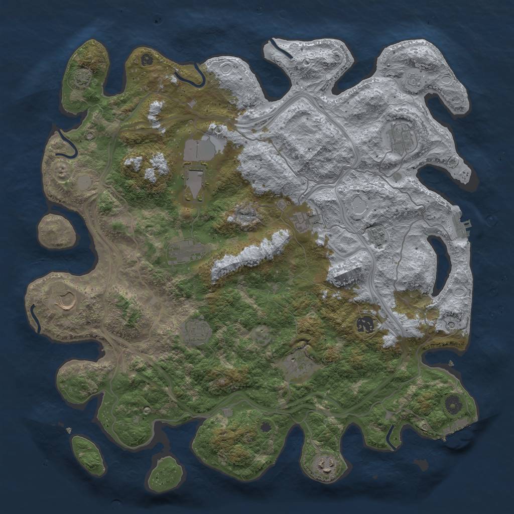 Rust Map: Procedural Map, Size: 4300, Seed: 526937134, 18 Monuments