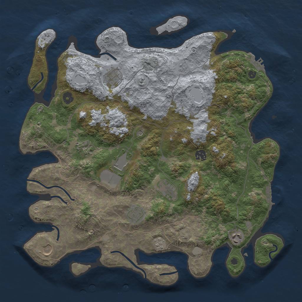 Rust Map: Procedural Map, Size: 4000, Seed: 783340769, 16 Monuments