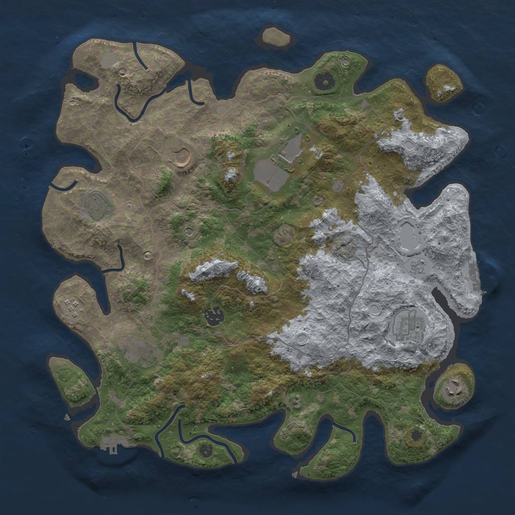 Rust Map: Procedural Map, Size: 4000, Seed: 889422706, 15 Monuments