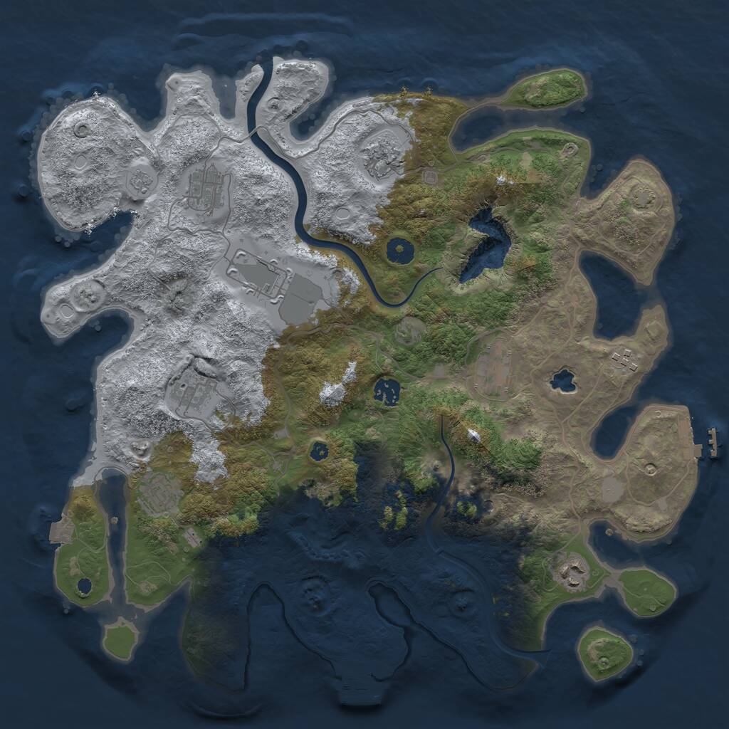 Rust Map: Procedural Map, Size: 4000, Seed: 804420323, 15 Monuments