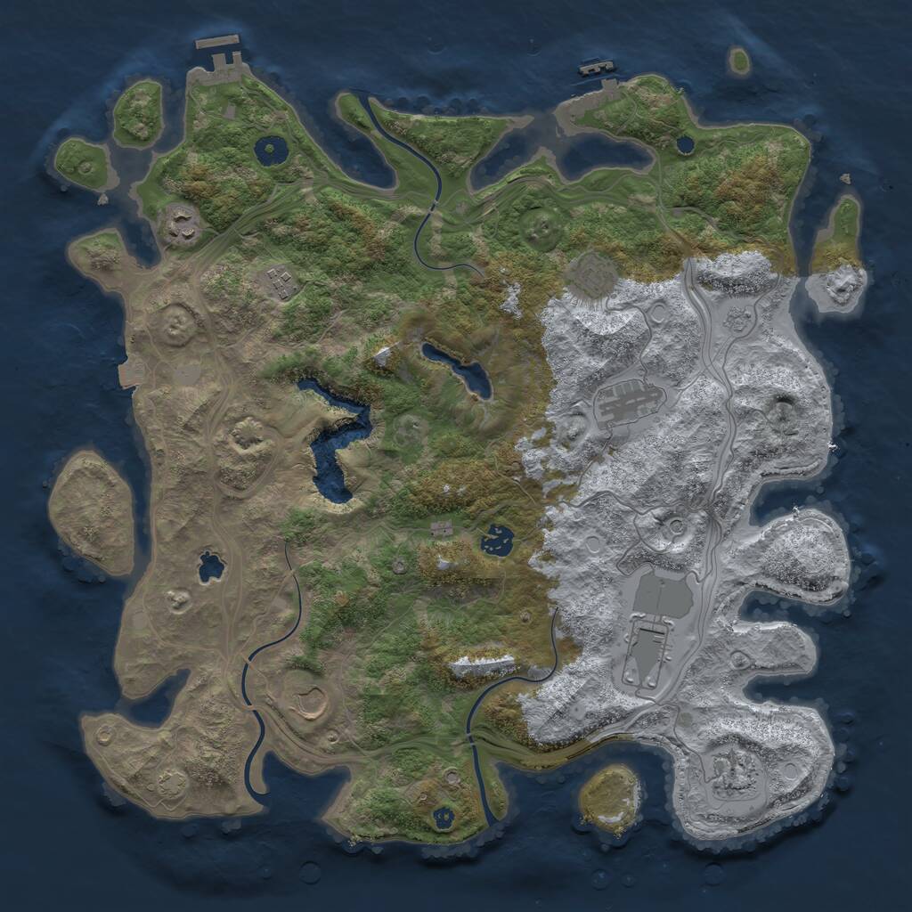 Rust Map: Procedural Map, Size: 4252, Seed: 768135946, 14 Monuments