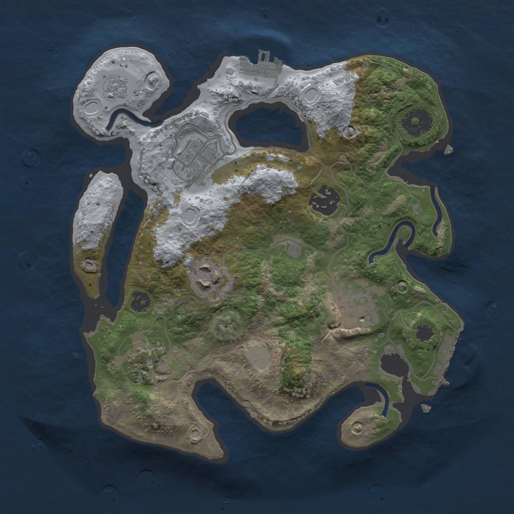 Rust Map: Procedural Map, Size: 2690, Seed: 68239326, 11 Monuments