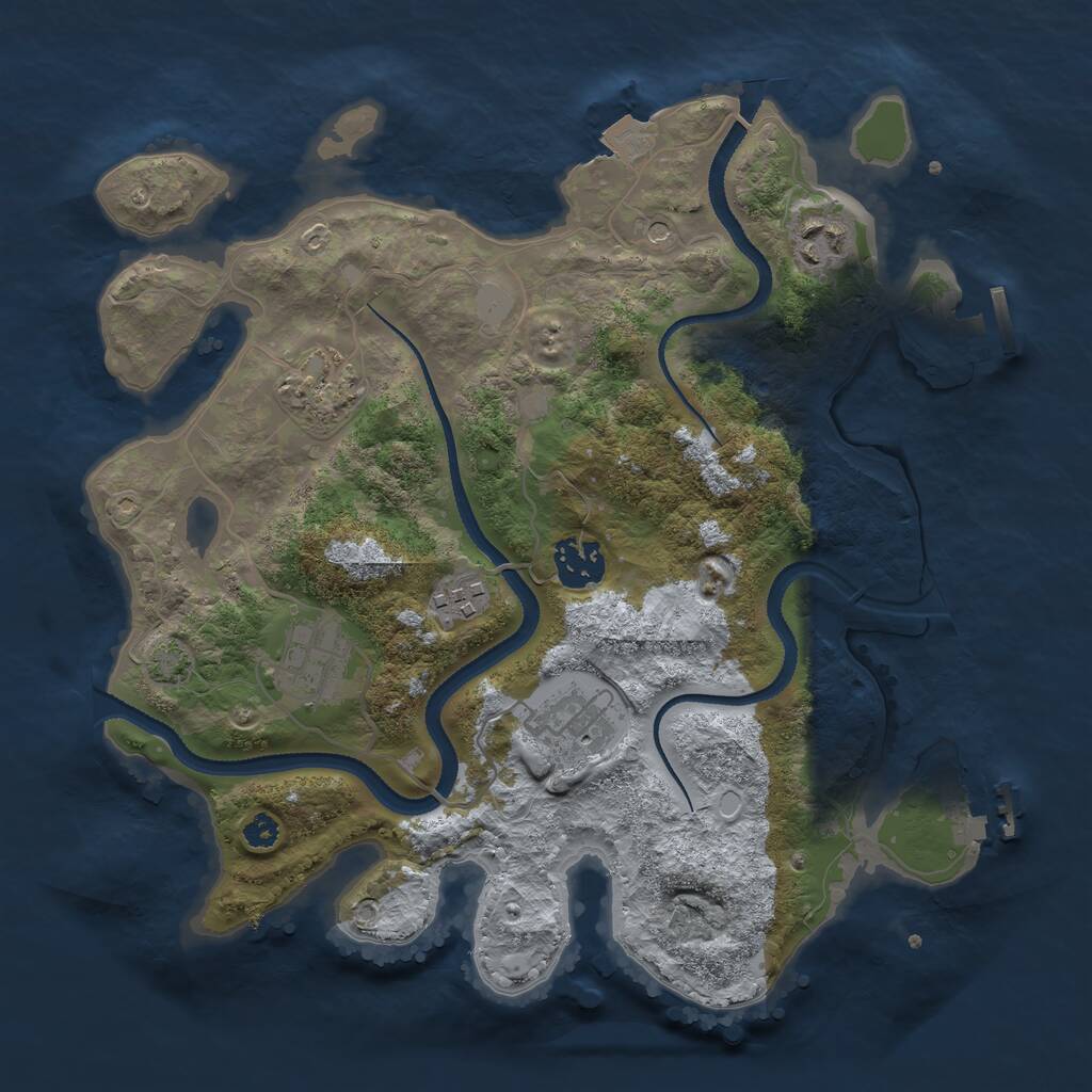 Rust Map: Procedural Map, Size: 3200, Seed: 3938234, 11 Monuments