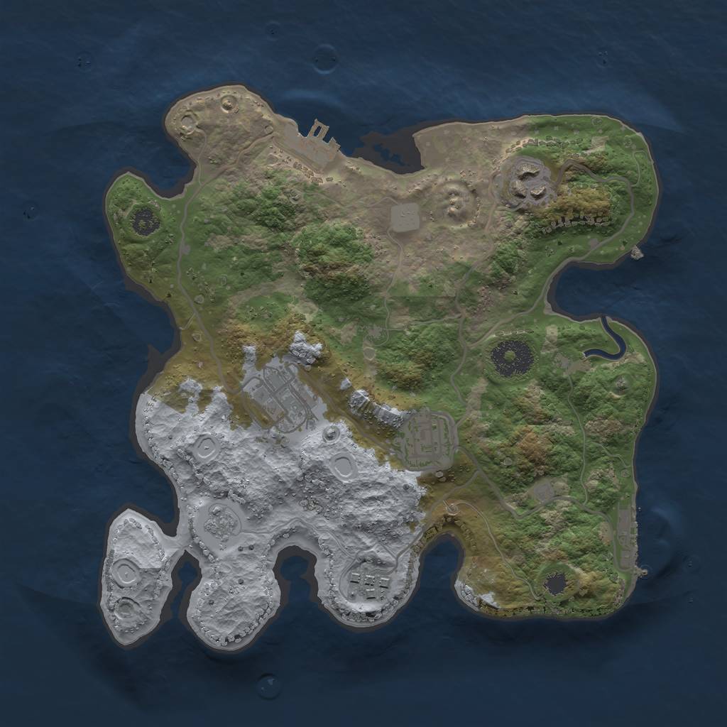 Rust Map: Procedural Map, Size: 2750, Seed: 19462689, 10 Monuments