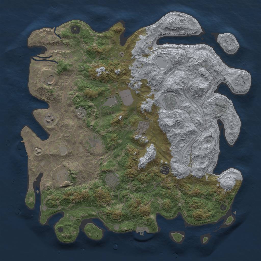 Rust Map: Procedural Map, Size: 4250, Seed: 243637361, 17 Monuments
