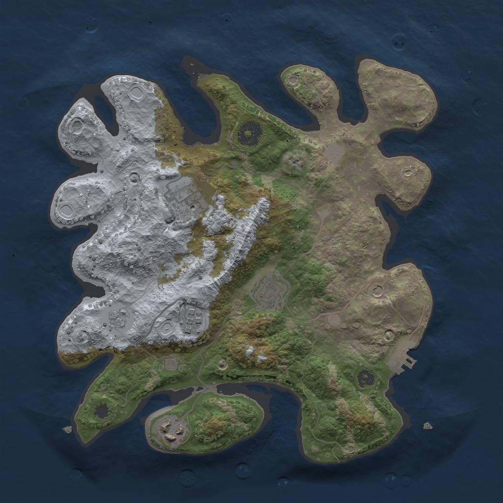Rust Map: Procedural Map, Size: 3000, Seed: 1509080382, 10 Monuments