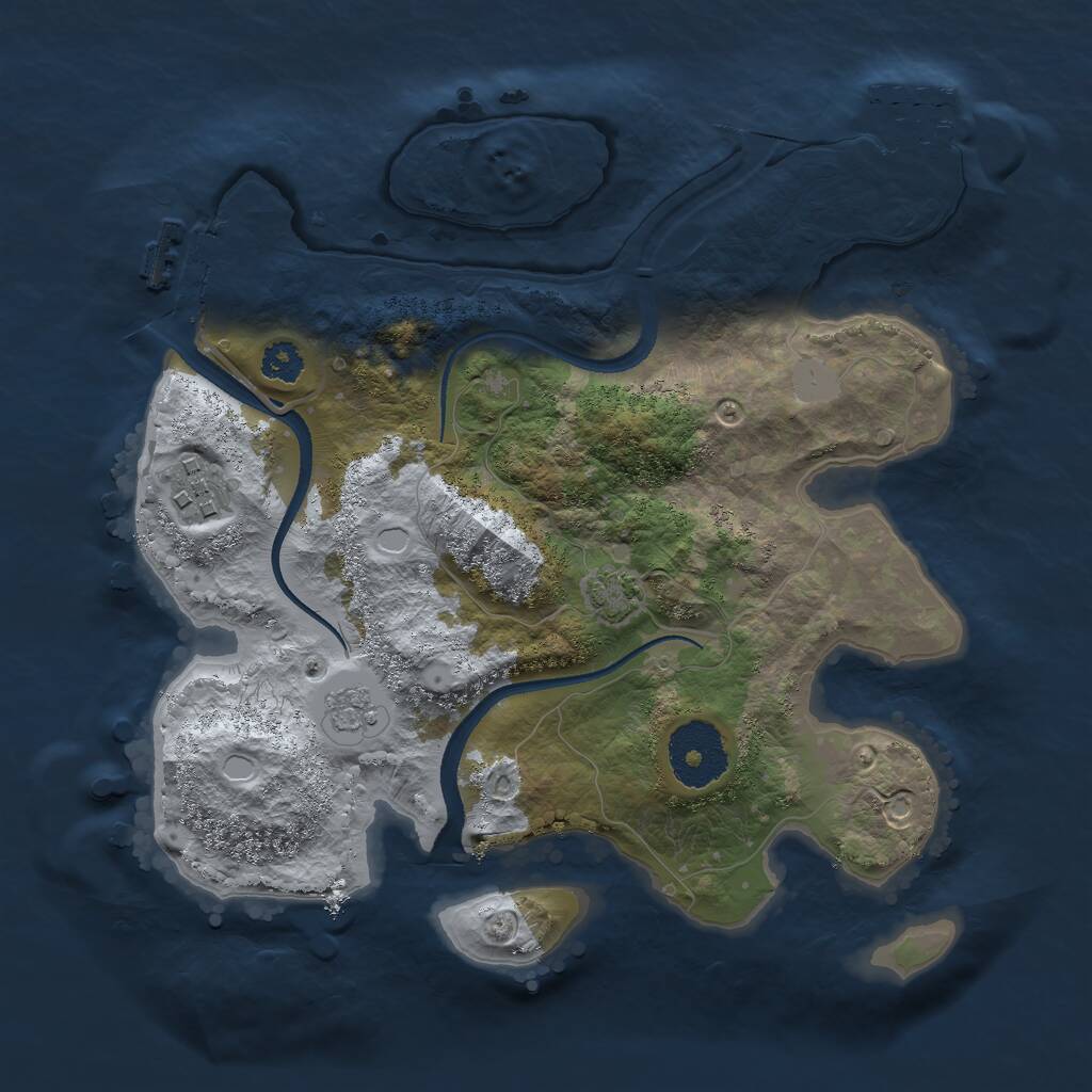 Rust Map: Procedural Map, Size: 2650, Seed: 53416, 6 Monuments
