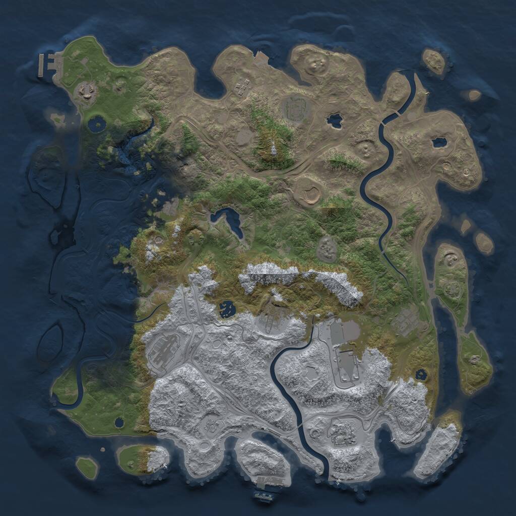 Rust Map: Procedural Map, Size: 4500, Seed: 679029031, 17 Monuments