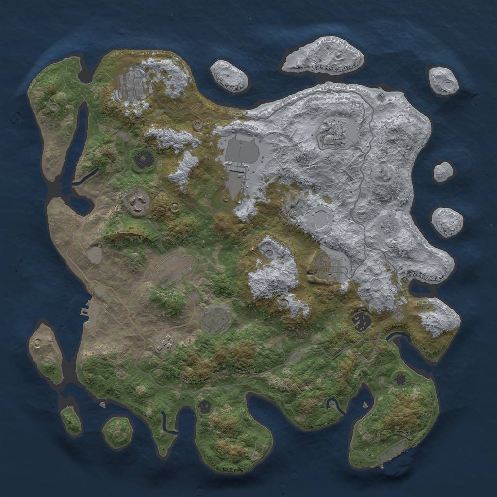 Rust Map: Procedural Map, Size: 4000, Seed: 182696566, 16 Monuments