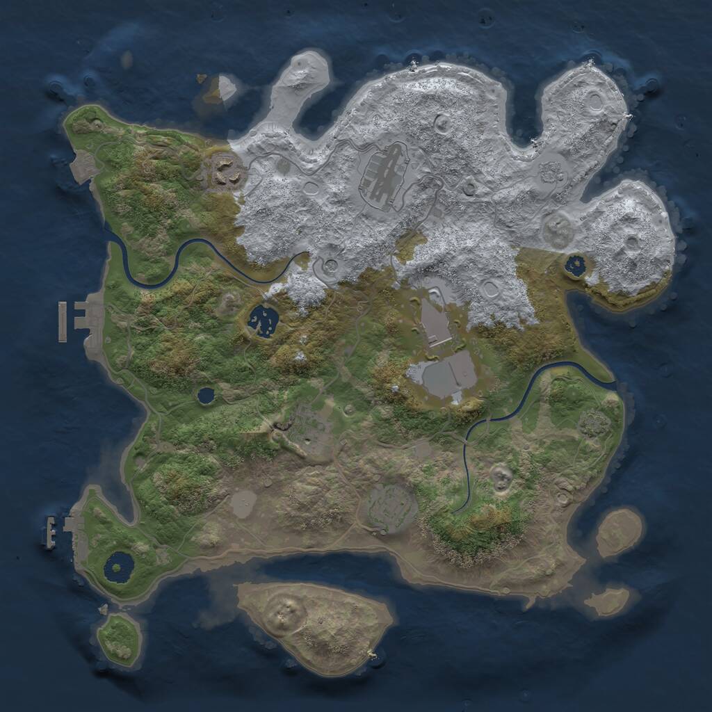 Rust Map: Procedural Map, Size: 3500, Seed: 485282582, 12 Monuments