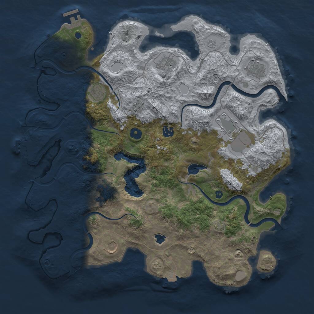 Rust Map: Procedural Map, Size: 4000, Seed: 35356, 13 Monuments