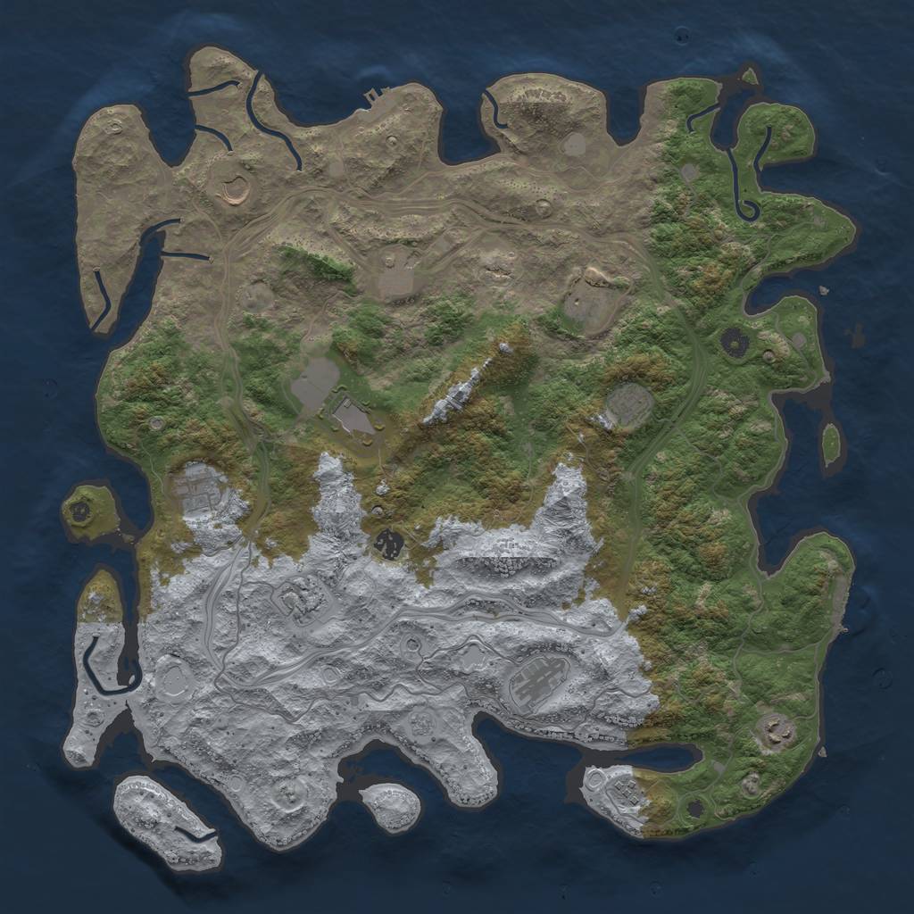 Rust Map: Procedural Map, Size: 4750, Seed: 885166043, 18 Monuments