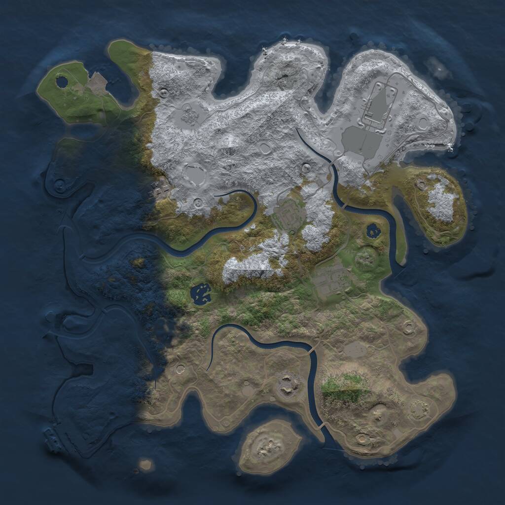Rust Map: Procedural Map, Size: 3500, Seed: 434525058, 11 Monuments