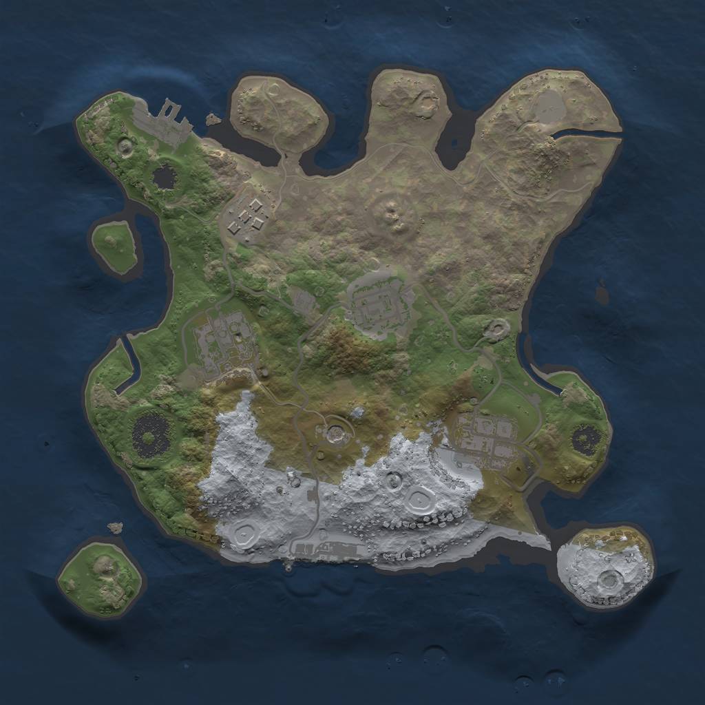 Rust Map: Procedural Map, Size: 2500, Seed: 4093271, 10 Monuments