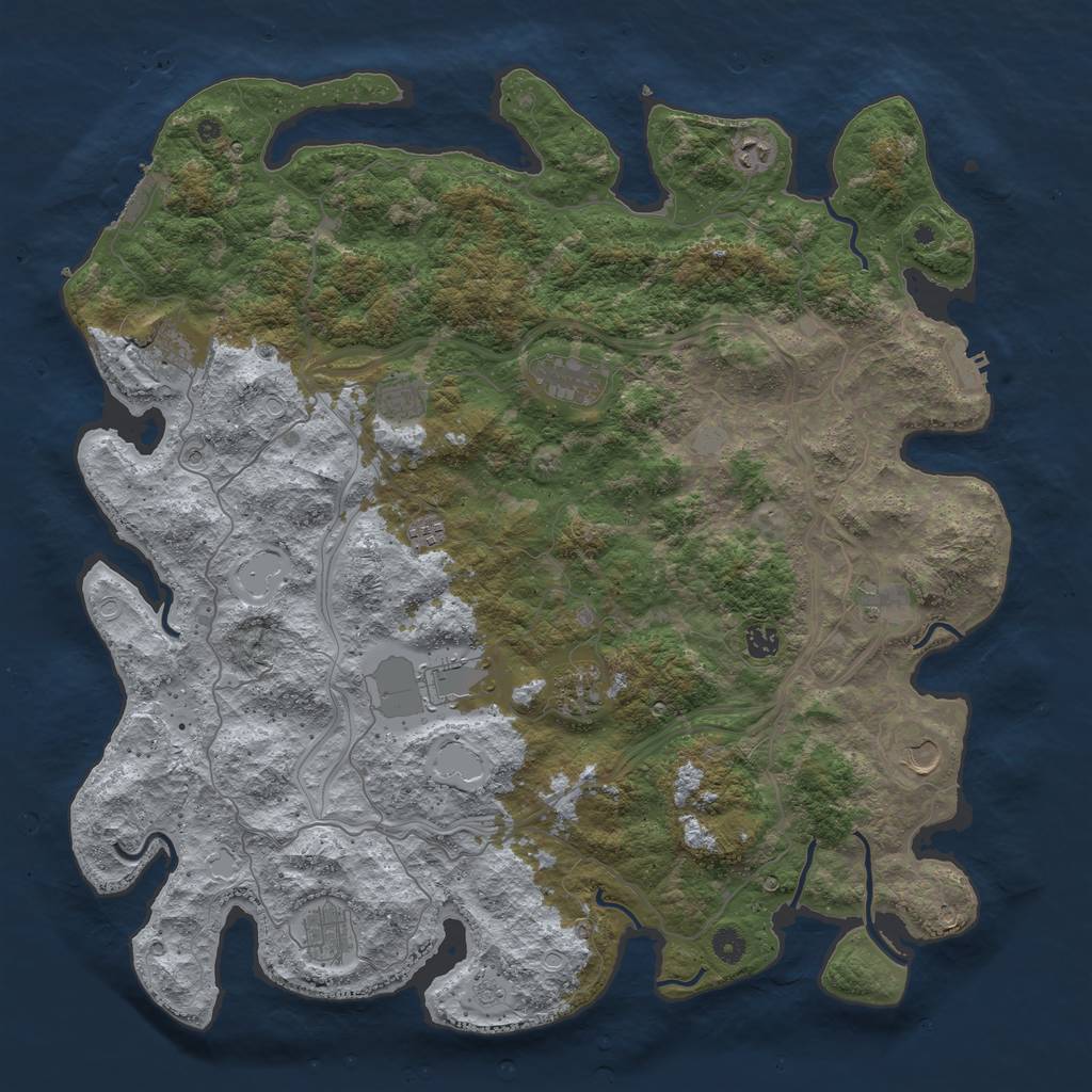 Rust Map: Procedural Map, Size: 4800, Seed: 8589063, 18 Monuments
