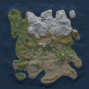 Thumbnail Rust Map: Procedural Map, Size: 3500, Seed: 1425328647, 16 Monuments
