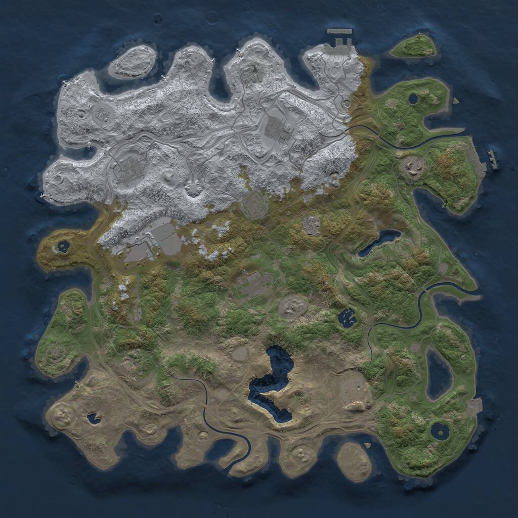 Rust Map: Procedural Map, Size: 4250, Seed: 877967440, 16 Monuments