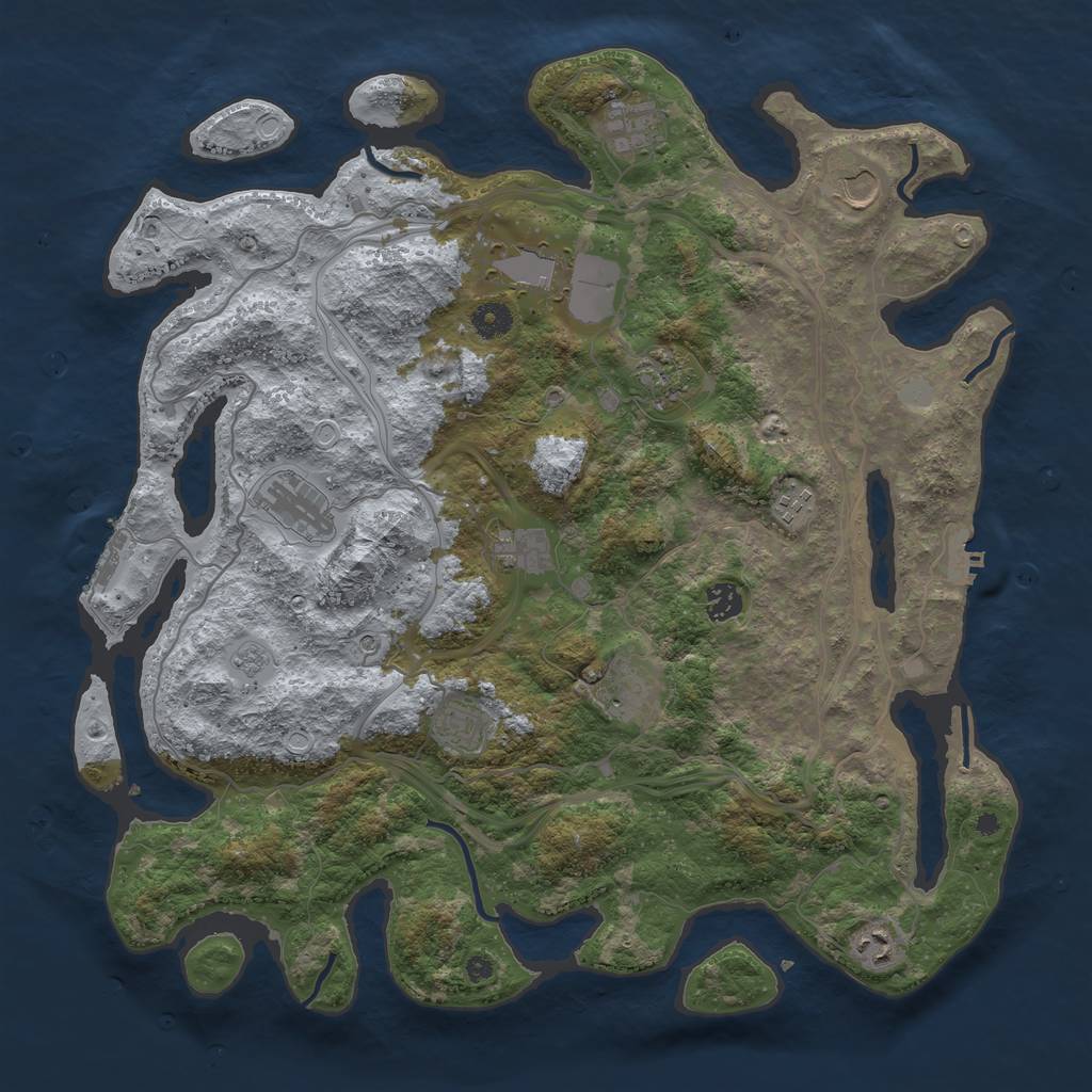 Rust Map: Procedural Map, Size: 4250, Seed: 332328865, 18 Monuments