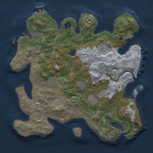 Thumbnail Rust Map: Procedural Map, Size: 3700, Seed: 59627089, 14 Monuments