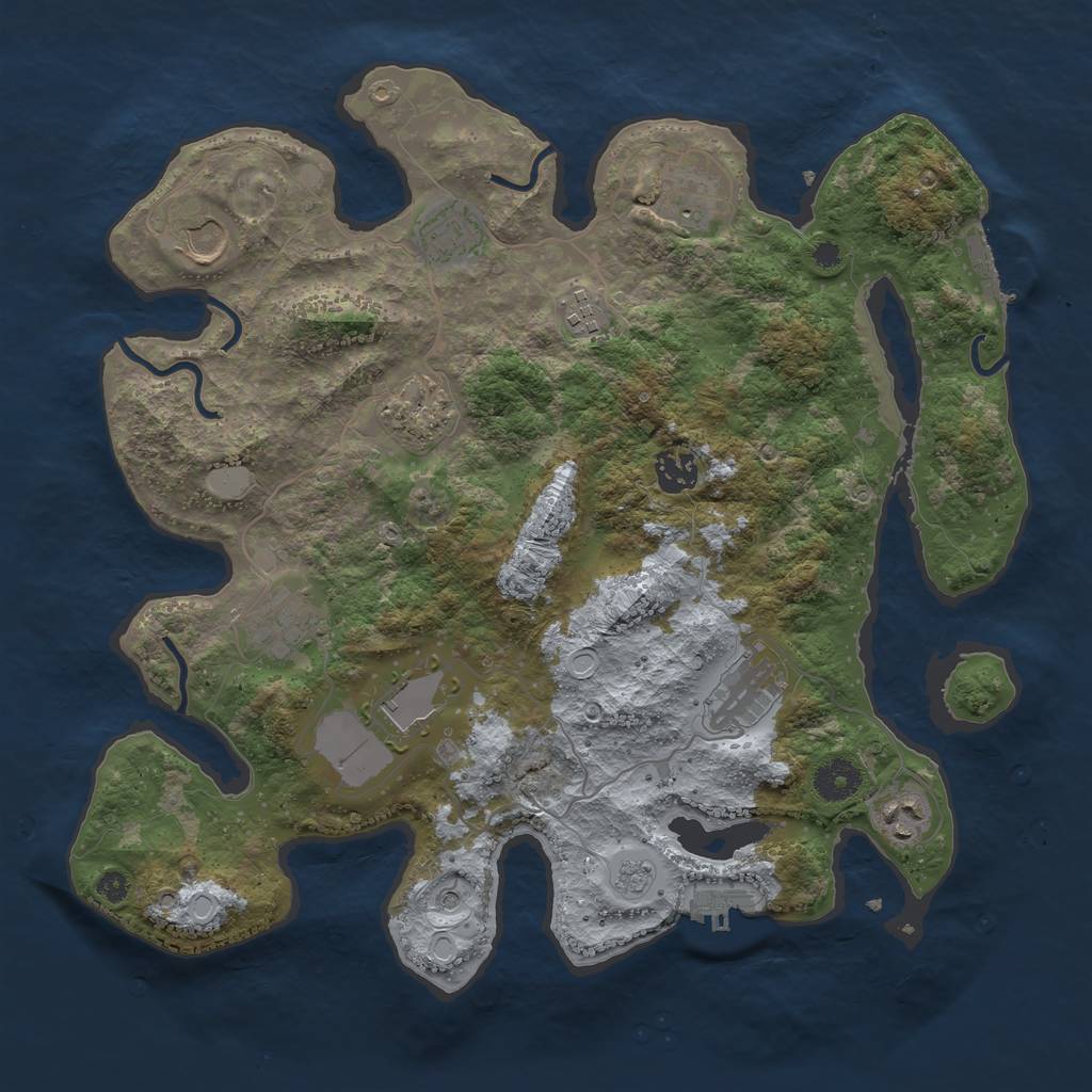 Rust Map: Procedural Map, Size: 3700, Seed: 59627032, 17 Monuments